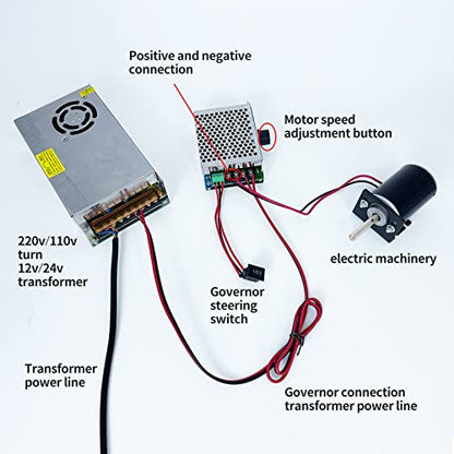 High Torque DC Motor 12 V/24 V Permanent Magnet Motor Mini DC Motor DIY Generator Motor 30W CW/CCW 3500/7000RPM with Moun - style: Conventional Rotary Shaft
