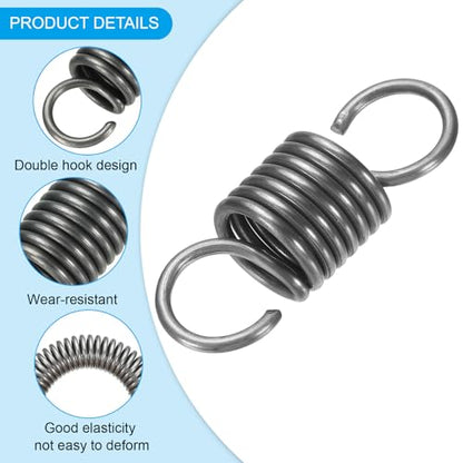 PATIKIL Extension Spring, 1pcs Wire Diameter 0.1", OD 0.8", Free Length 2.4" Spring Steel Dual Hook Tension Springs for Lawn Tractor Home Repairs DIY, Grey - size: 2.5*20*60mm