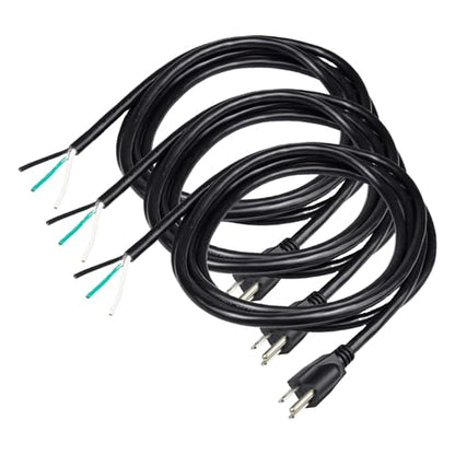 10ft 14 Gauge 3 Prong Heavy Duty Replacement Power Supply Cord Cable 110V 115V 120V Pigtail for Universal AC Appliance, NEMA 5-15 Plug US SJT 14AWG (15A) (Pack of 3) - size: 15A (Pack of 3)