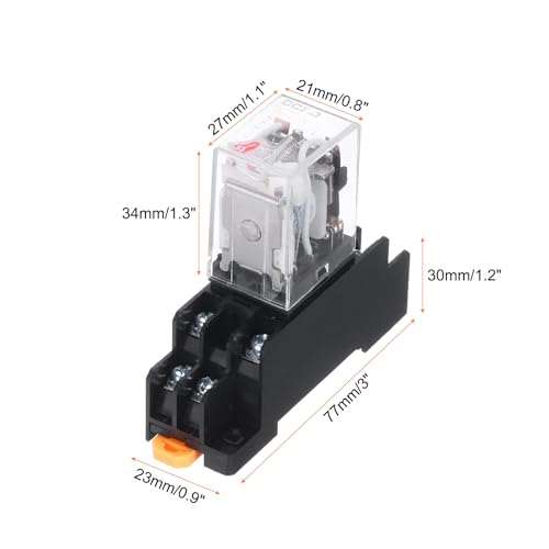 MECCANIXITY 2 Set AC12V Electromagnetic Power Relay 10A 8-Pin AC/DC DPDT