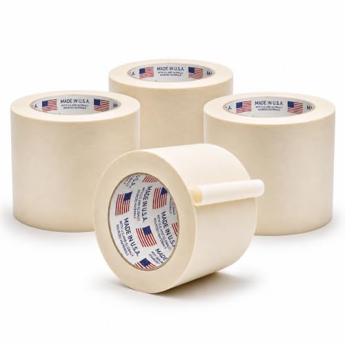 WOD Utility Grade General Purpose Masking Tape, 3 inch x 60 yds (Pack of 4) Great for Home or Office, Painting, or Labeling, Adhesive Leaves no Residue - size: 3 inch - Pack of 4