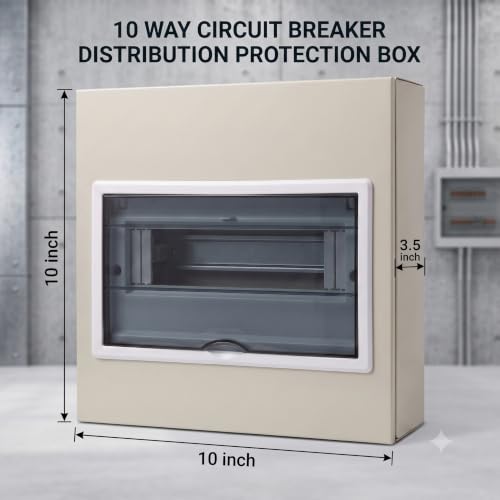 10 Way Steel Circuit Breaker Box,DIN Rail Junction Box - size: 10-way