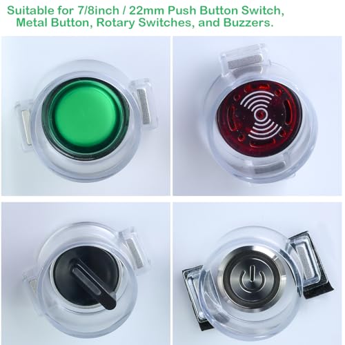 Strong Magnet Magnetic Push Button Switch Protective Cover Dustproof Waterproof Transparent for Computer Cocket Emergency Stop Button Round 36 * 30mm ﻿ - color: Round Hole:∅ 36*30mm
