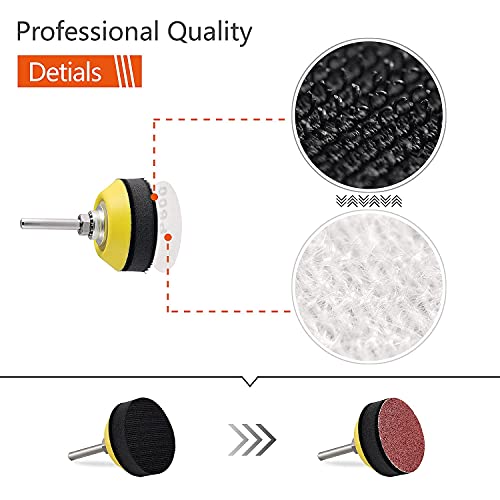 Tshya 240pcs 2inch Sanding Discs Pad Variety Kit for Drill Grinder Rotary Tools Attachment with 2Pcs 1/8"&1/4" Shank Backer Plate, Sanding Pads Includes 80-3000 Grit - style: 2in 244Pack