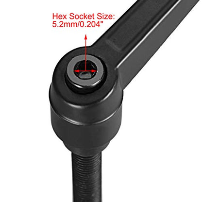 uxcell M10 x 60mm Handle Adjustable Clamping Lever Knobs Black 2pcs - color: Black, size: M10 x 60mm