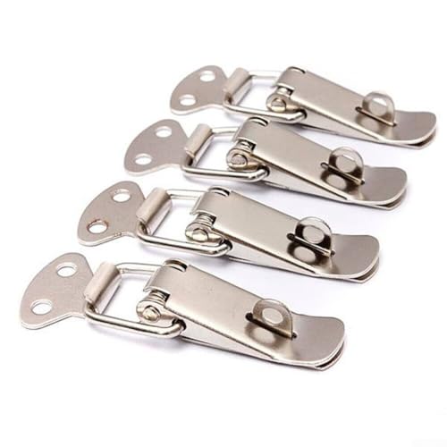 4Pc Latch Catch Iron Cabinet Boxes Handle Toggle Lock Clamp Hasp Heavy Duty Latches,Holding Capacity Pull For Lid Jig Tool Box Case