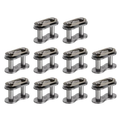 uxcell 10 Pcs #40 Chain Master Connect Links 16.2mm Pitch, Carbon Steel Roller Chain Connector Links, Master Link Replacement for Bike Bicycle Go Kart - size: #40