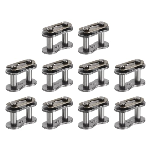 uxcell 10 Pcs #40 Chain Master Connect Links 16.2mm Pitch, Carbon Steel Roller Chain Connector Links, Master Link Replacement for Bike Bicycle Go Kart - size: #40