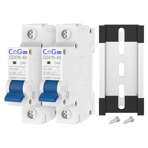 AC Miniature Circuit Breaker 40 Amp 1 Pole 120/240V Solar AC Disconnect Switch Thermal Magnetic Trip Din Rail Mount - style: 40A