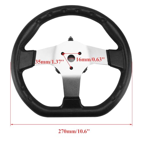 PRO BAT 270mm/10.6'' 125cc Go Kart Steering Wheel Kit - size: 10.6'' Steering Wheel 12.6'' Gear Rack Pinion Kit