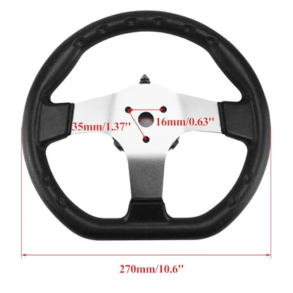 PRO BAT 270mm/10.6'' 125cc Go Kart Steering Wheel Kit - size: 10.6'' Steering Wheel 12.6'' Gear Rack Pinion Kit