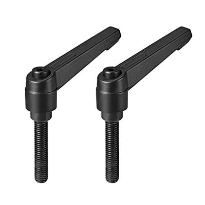 uxcell M8x40mm Handle Adjustable Clamping Lever Thread Push Button Ratchet Male Threaded Stud Knobs Locking Rotating Screw Handles Quick Release Bolt Black 2pcs - color: Black, size: M8 x 40mm