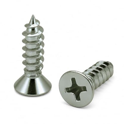 BCP Fasteners #6 x 5/8" Stainless Steel Flat Head Wood Screws, 100 Pack - size: #6 x 5/8"