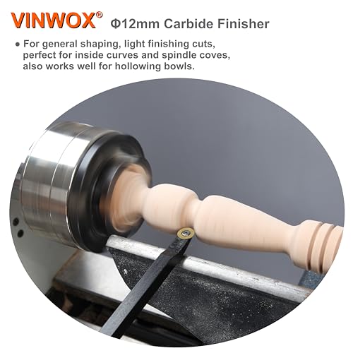 20" Full Size 4 PCS Carbide Wood Lathe Turning Tool Set, Including Swan Neck Hollower, Rougher, Finisher, Detailer, Titanium Coated Carbide Blades 2X Extended Service Life, Beech Wood Handle - size: 20INCH 4PCS