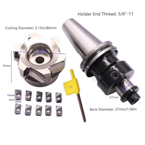 3.15"/80mm Cutting Dia 400R-80-27-6T Shell Cutter Set with CAT40 Arbor