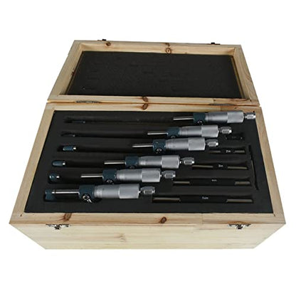 6-Pack Outside Micrometer Set 0-6In Precision Machinist Tools W/Carbide Tips and Ratchet Stop - size: 0-6In