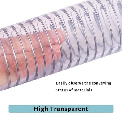 DAVCO 1/2" ID 50 ft Reinforced Vinyl Tubing Clear PVC Suction Vacuum Hose - size: 1/2"ID, style: 50 Feet