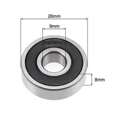 uxcell 629-2RS Deep Groove Ball Bearing 9x26x8mm Double Sealed ABEC-3 Bearings 5-Pack - size: 9mmx26mmx8mm