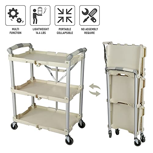 Olympia Tools 89-351 Pack-N-Roll Folding Collapsible Service Cart, 150LB Capacity, White - color: White, size: 150LB
