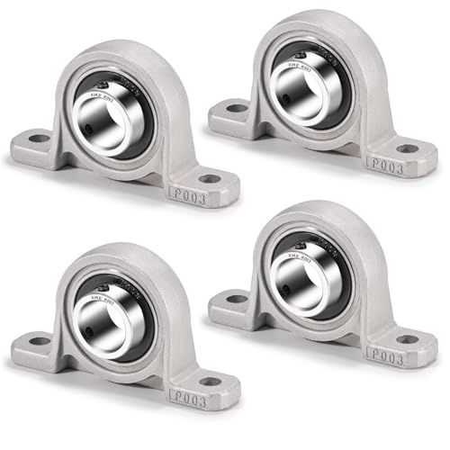 XIKE 4 Pcs KP003 Mounted Pillow Block Bearings Bore 17mm/0.66inch. - size: KP003 Bore 17 mm