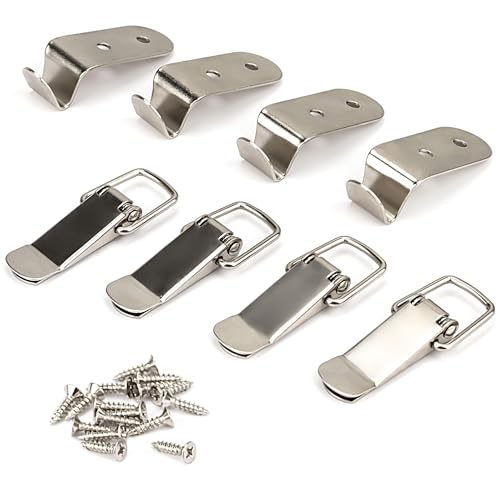 Lesnala 8 Pcs Stainless Steel 90 Degree Spring Toggle Latch