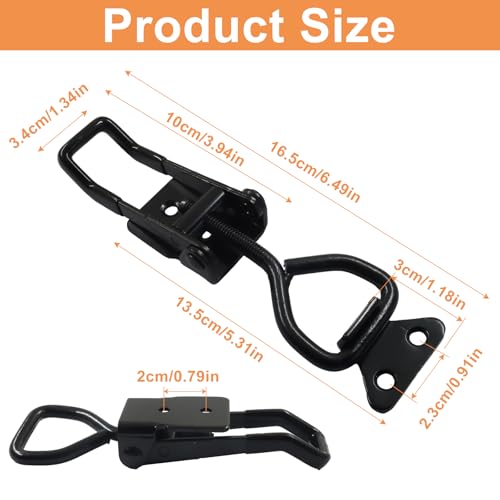 2 Pack Toggle Latch Clamp 4003, Adjustable 304 Stainless Steel Quick Release Hasp for Smoker Lids, Tool Boxes & Cabinets, Includes Mounting Hardware, Black - size: 4003