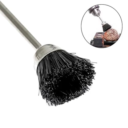 15 Pcs 1/8 Inch Shank Assorted Shape Nylon Brush Wheels - style: 15 Pcs Black