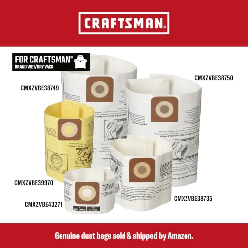 CRAFTSMAN CMXZVBE38749 Genuine 16-20 Gal. Wet Dry Vac Dust Collection Bags - style: 16-20 Gallon General Purpose