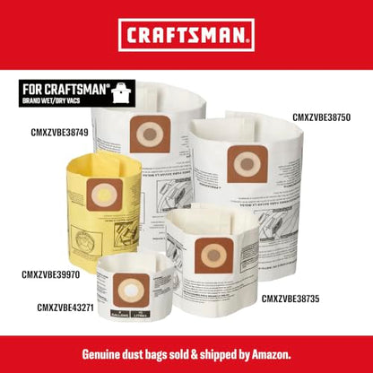 CRAFTSMAN CMXZVBE38749 Genuine 16-20 Gal. Wet Dry Vac Dust Collection Bags - style: 16-20 Gallon General Purpose