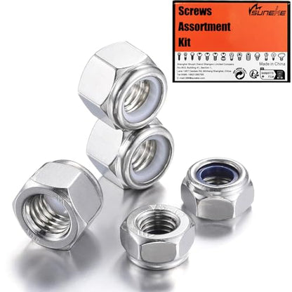 3/4"-10 Nylon Insert Lock Nuts (Silver 304 Stainless Steel, 8-Pack) - size: 3/4"-10, style: Silver 304 Stainless Steel