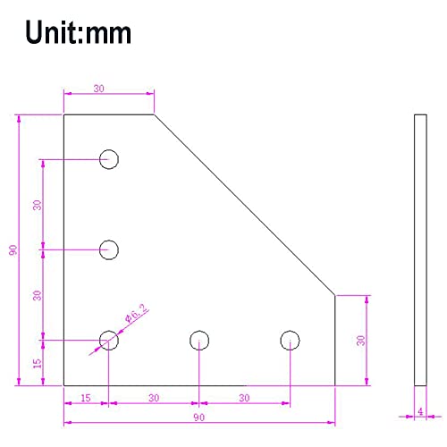 8PCS Corner Bracket Plate Outside Joining Plate for 3030 Series Aluminum Profile 3D Printer Frame (L-Black-3030) - style: L-Black-3030