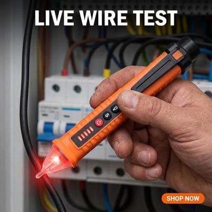 Non-Contact Voltage Tester, 12V-1000V AC, 3 Sensitivity Modes for Outlets