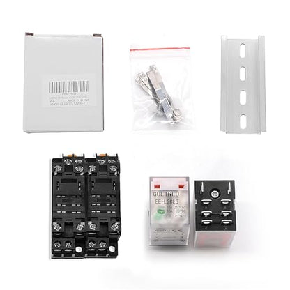 2 Pcs Electromagnetic Power Relays, Green Indicator Light, 12 VDC - size: 8-Pin 12 VDC