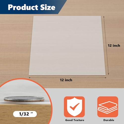 WochiTV Translucent Silicone Rubber Sheet, 12" Wide x 1/32" Thick x 12" Long Heat Resistant Thin Rubber Mat for DIY Gaskets Material, Pads, Sealing, Cushion, Microwave Oven Protection - color: 1/32" Thick, size: 12” x 12"