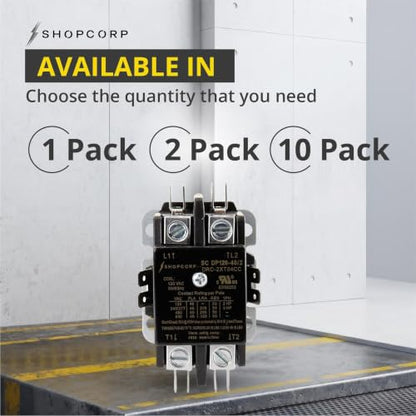 2 Pole 40 Amp AC Contactor, 120V Coil, UL Recognized, HVAC - style: 2 Pole 110V