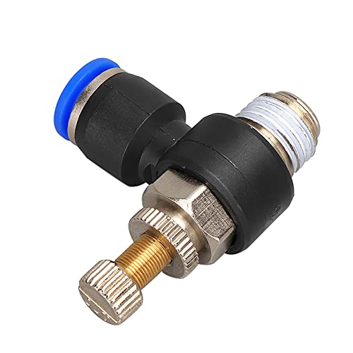 Push to Connect Air Flow Control Valve 6mm Tube OD x 1/4" Male BSP 5pc - color: Pack of 5, size: 0.24" OD x 1/4" Thread