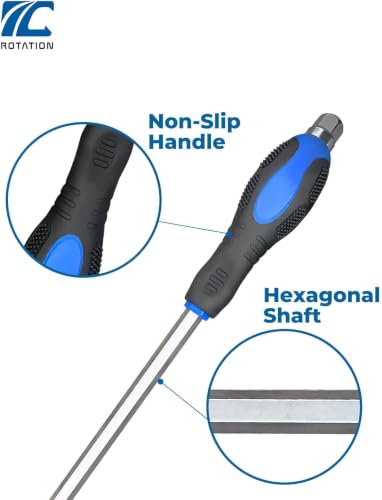 ROTATION 12pc Magnetic Screwdriver Set, with Go-Thru Steel Blades - color: Black