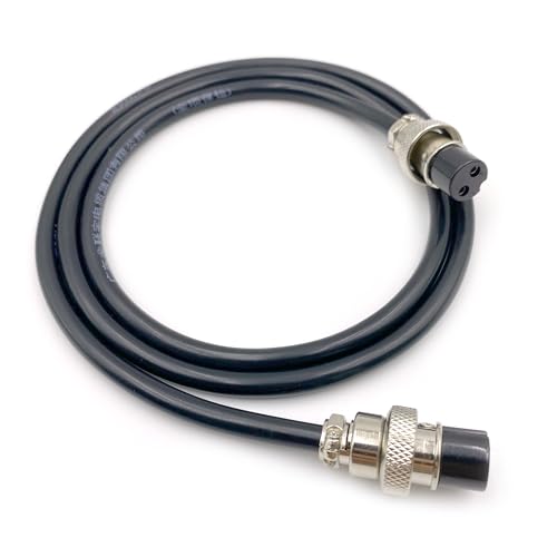 9.84 ft GX16 2 Pin Double Female Head Aviation Cordset, GX16 2Pins Female to Female Connector Electrical Cable Panel Mount Circular Metal Aviation Adapter Cordset for Ships 18AWG (3meter) - size: 9.84ft