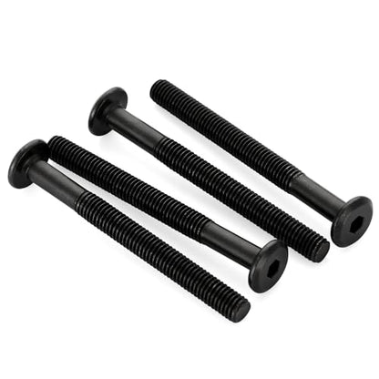 M6 x 70mm Socket Cap Allen Bolts, Flat Round Head Socket Cap Screws, Furniture Screws, Carbon Steel, Partial Thread, Black Oxide Finish, 10 PCS - size: M6 x 70mm