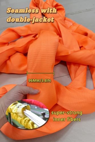 22,000 LBS Lifting Sling, 13 FT Eye & Eye Round Sling - size: 22,000lb-13ft