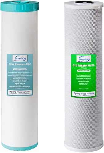 iSpring F2WGB22BM 4.5" x 20" 2-Stage Whole House Water Filter - size: 1, style: 2-Stage