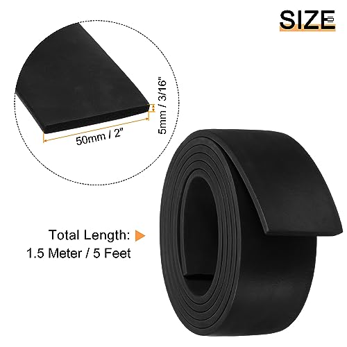 uxcell EPDM Rubber Foam Sheet Strip 3/16" T x 2" W x 5' L Rubber Sheet Rolls Weather Strip for DIY Gasket, Crafts, Insulation - size: 3/16" T x 2" W x 5' L