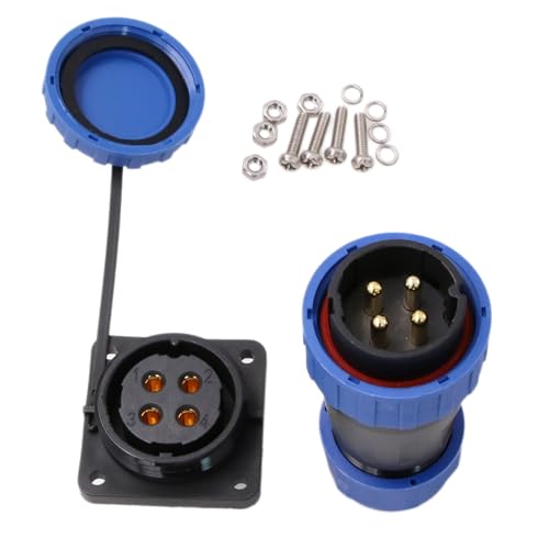TY28 4 Pin 45A Waterproof Connector Screw-Crimp Quick-Disconnect for Power Device, Solder-Free, Male Female Cable Plug Socket - color: Screw Mount, size: 4 Pin 45Amp
