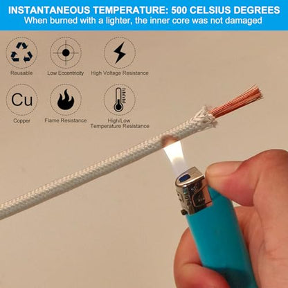 PATIKIL 26.3Ft 9AWG High Temperature Wire Cable -60-350 Degrees Celsius - size: 9AWG