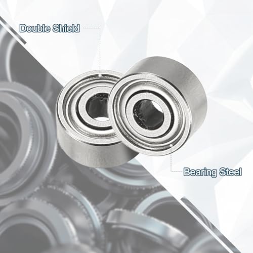 uxcell 10Pcs 692ZZ Deep Groove Ball Bearings, 2x6x3mm Chrome Steel - size: 692ZZ (2x6x3mm)
