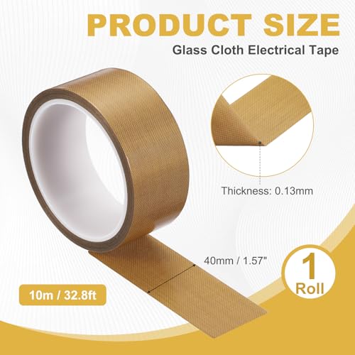 uxcell 1 Roll High Temperature PTFE Tape, 1-9/16" x 32.8ft Heat Shield Tape - size: 1-9/16" x 32.8ft x 0.13mm Thick