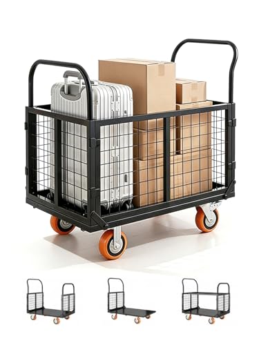 Garvee 6-in-1 Platform Truck Cart, 1800lbs Capacity Flatbed Cart with Cage