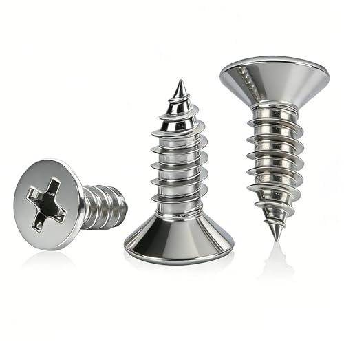 #8 x 1/2 [100 Pack] Flat Head Phillips Drive Self Tapping Screws, Sheet Metal Screws, 304 Stainless Steel (18-8), Corrosion Resistant Screws for Wood, Sheet Metal and More - size: #8 x 1/2