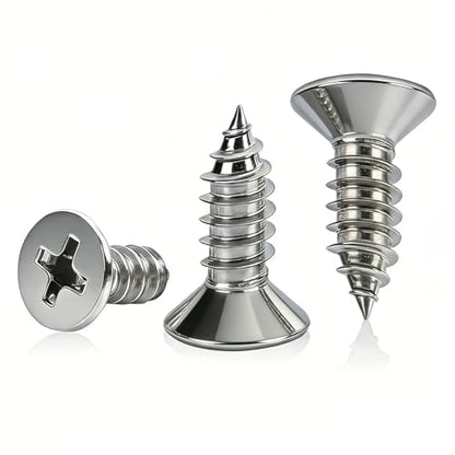 #4 x 3/8 [100 Pack] Flat Head Phillips Drive Self Tapping Screws, Sheet Metal Screws, 304 Stainless Steel (18-8), Corrosion Resistant Screws for Wood, Sheet Metal and More - size: #4 x 3/8