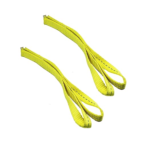 1" x 3'Lift Sling Strap Twisted Eye Polyester Web Sling Rigging Strap for Lifting Towing and Hoisting - color: Yellow 3ft 1600lbs, size: 2 Pack